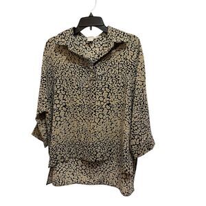 Feratelli Women's Oversized Leopard Print Blouse Size S Multicolor